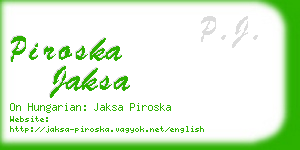 piroska jaksa business card